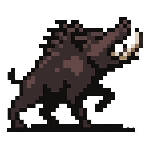 Boar attacking