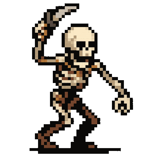 Skeleton attacking