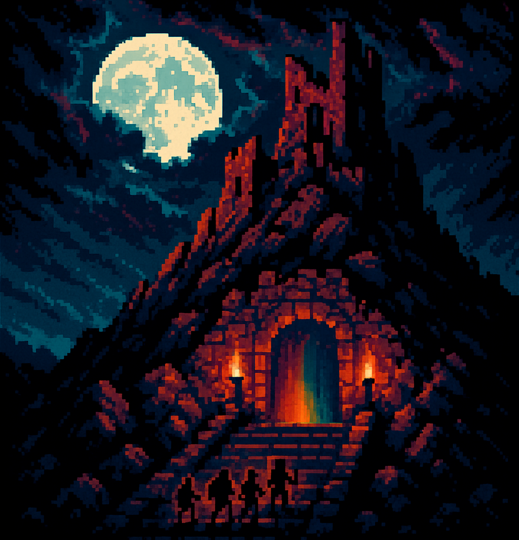 The keep on the mountain, the title screen of King's Descent
